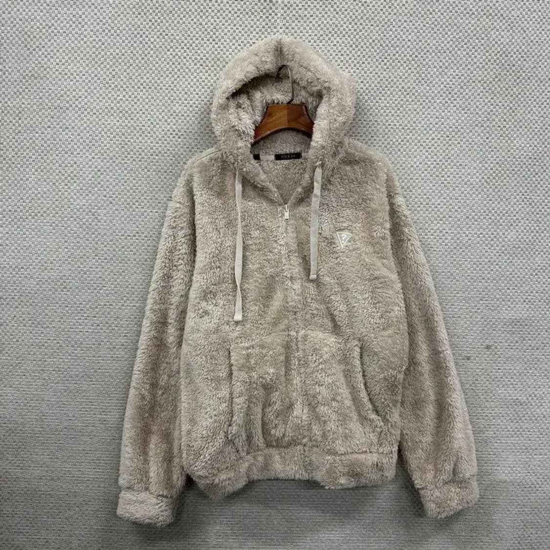 게스 캐주얼 프린팅로고 양털 플리스 후리스 후드집업 L A03264 상품이미지1