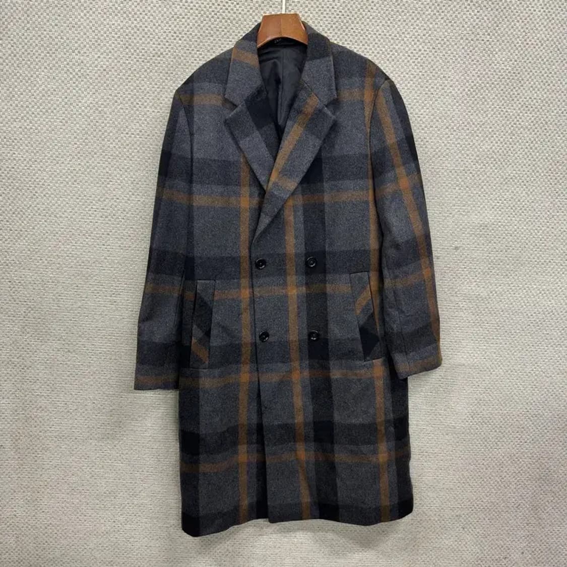 자라 ZARA 캐주얼 체크 울 롱 코트 L A03334 상품이미지1