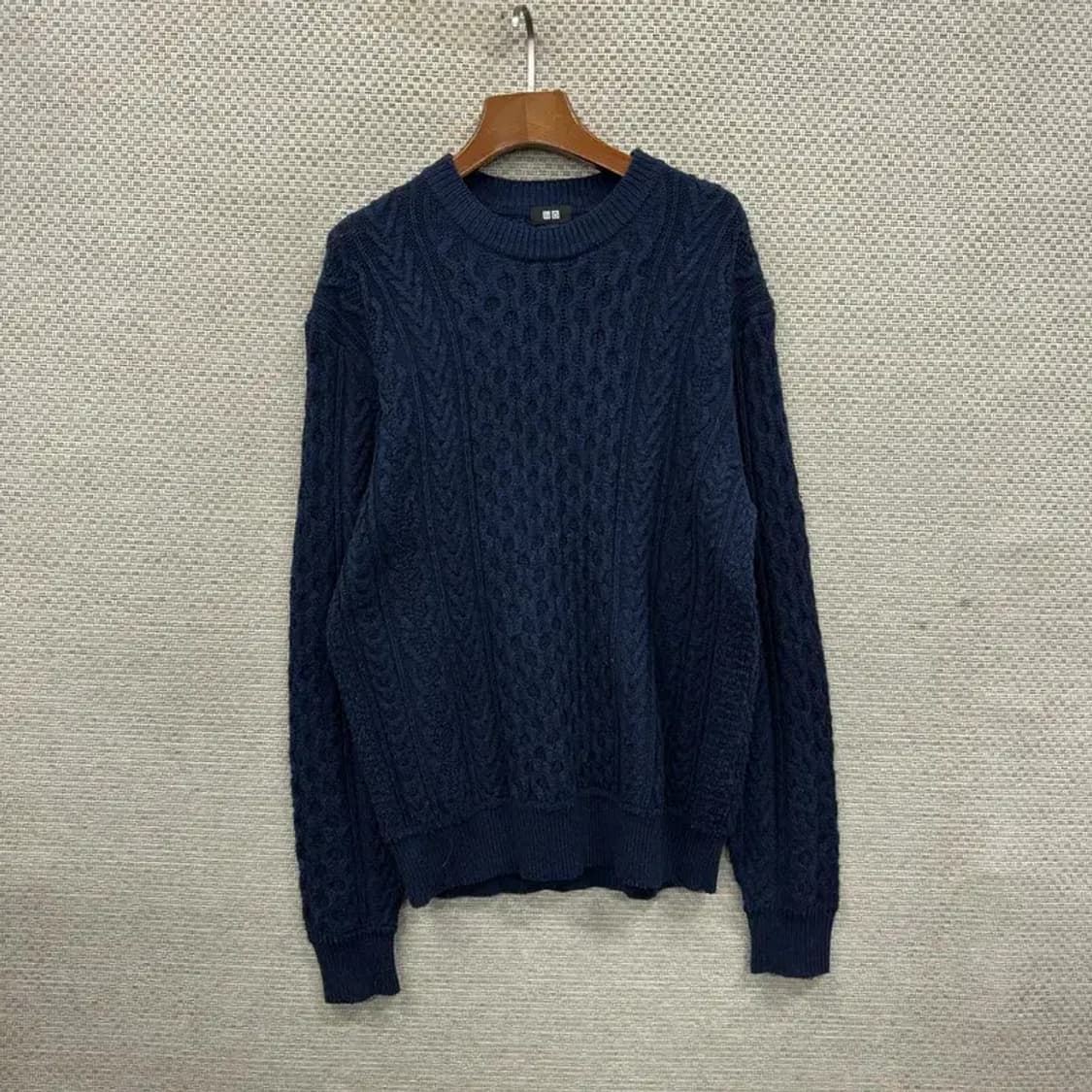 유니클로 캐주얼 울 꽈배기 니트 스웨터 L A03350 상품이미지1