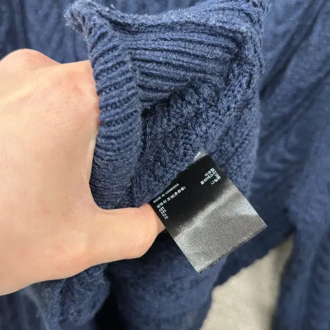 유니클로 캐주얼 울 꽈배기 니트 스웨터 L A03350 상품이미지4