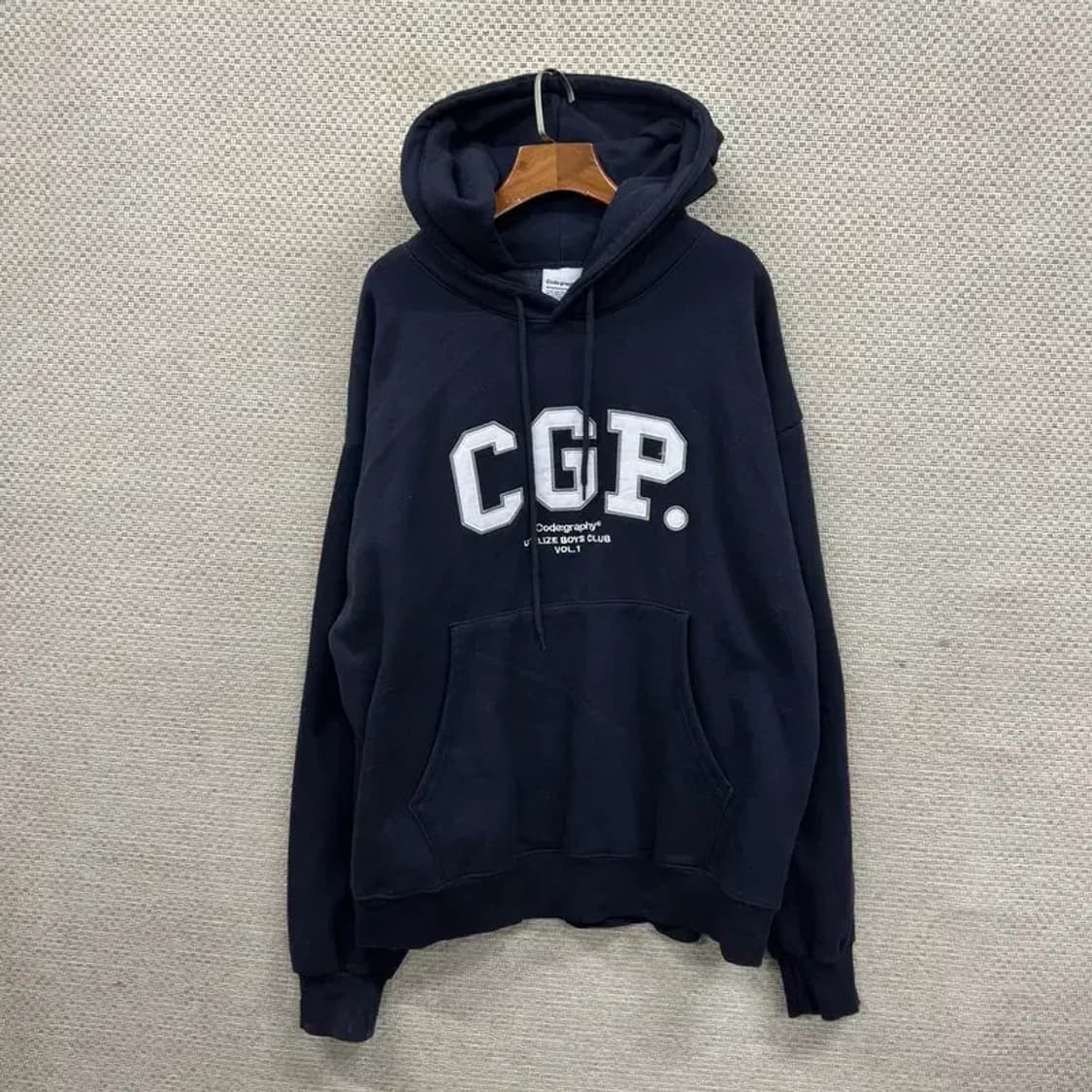 코드그라피 캐주얼 빅자수로고 기모 후드티 L A03329 상품이미지1