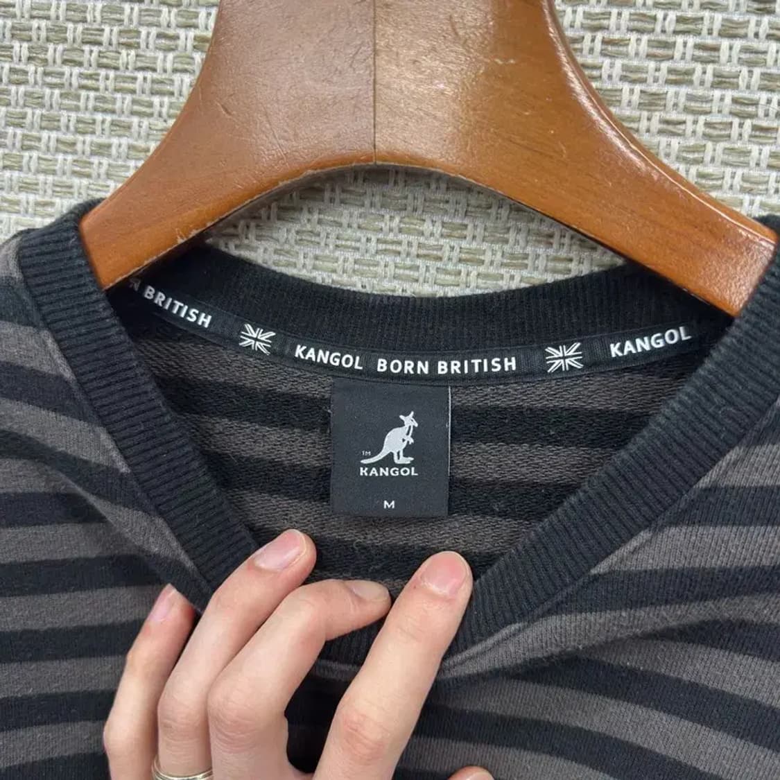 캉골 캐주얼 자수로고 스트라이프 스웻셔츠 맨투맨 M A03346 상품이미지3