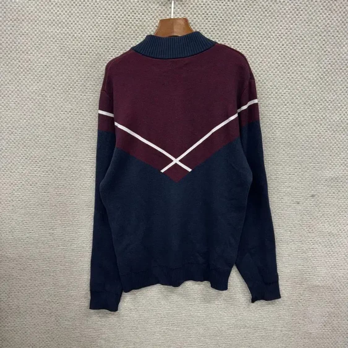 라코스테 캐주얼 자수로고 반집업 니트 M A03404 상품이미지2