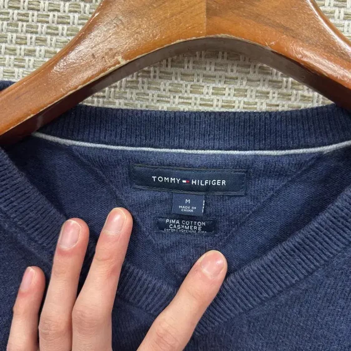 타미힐피거 캐주얼 자수로고 피마코튼 니트 M A03410 상품이미지3