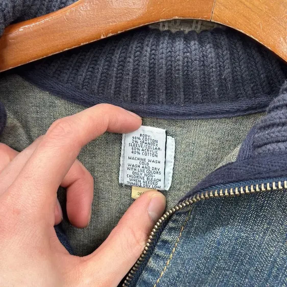 갭 GAP 캐주얼 니트 청자켓 데님자켓 XS A03488 상품이미지4