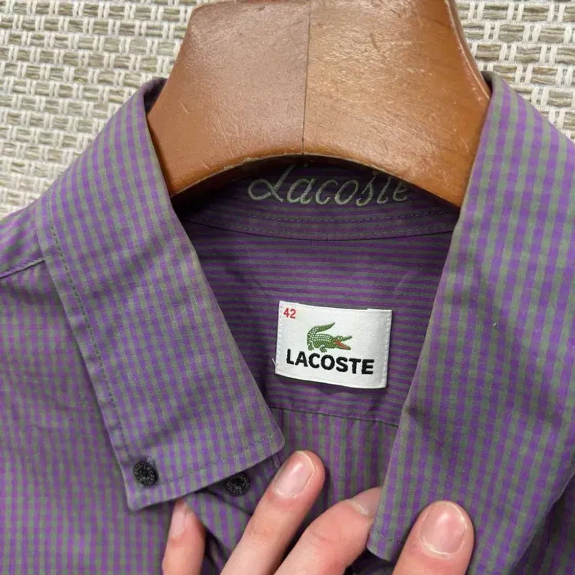 라코스테 캐주얼 자수로고 체크셔츠 90 A03498 상품이미지3