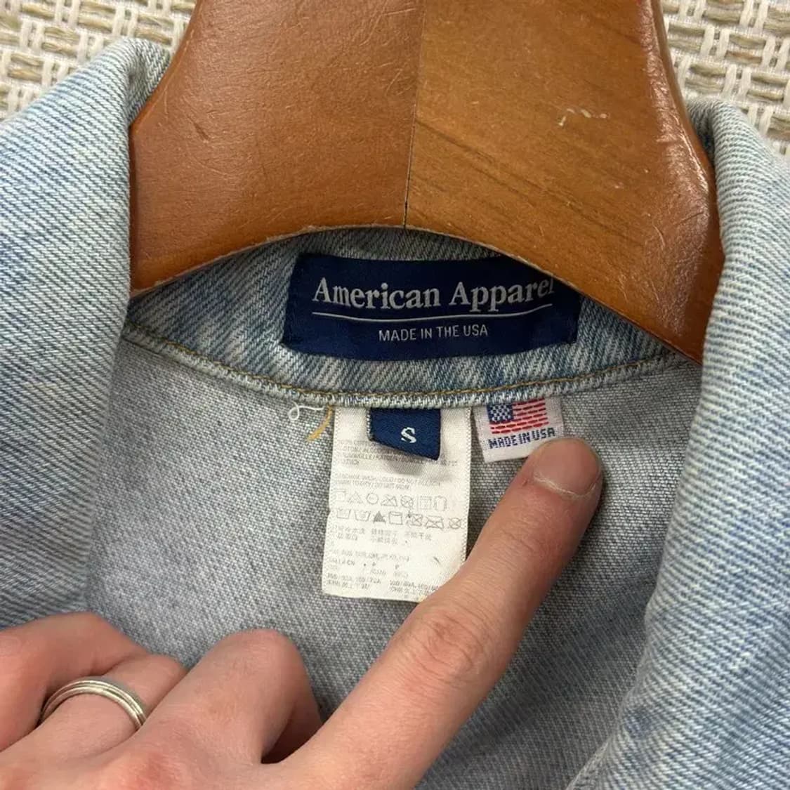 아메리칸어패럴 성조기 청자켓 데님자켓 S A03495 상품이미지3