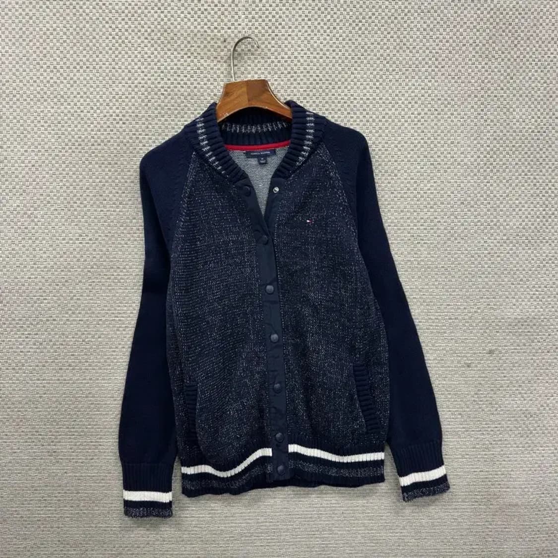 타미힐피거 캐주얼 자수로고 코튼 가디건 M A03726 상품이미지1