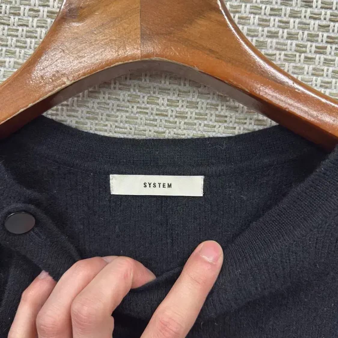 시스템 한섬 캐주얼 사선버튼 울 니트 스웨터 F A03738 상품이미지3