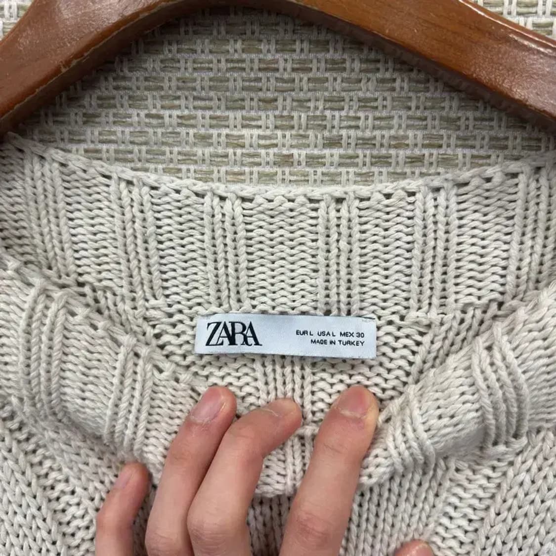 자라 ZARA 캐주얼 라운드넥 그물 니트 L A04448 상품이미지3