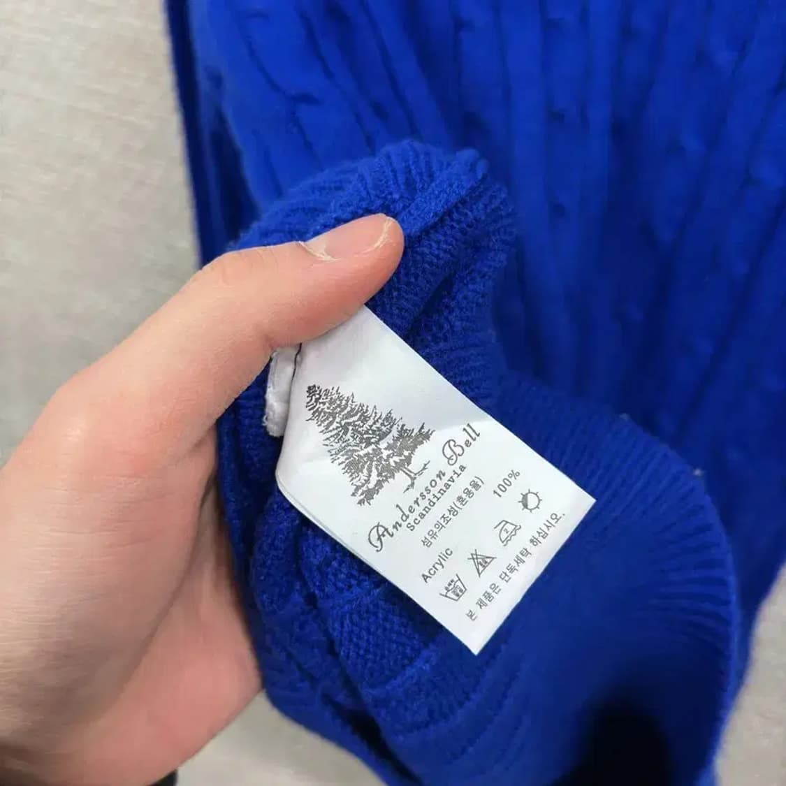 앤더슨벨 캐주얼 꽈배기 아크릴 니트 스웨터 L A04451 상품이미지4