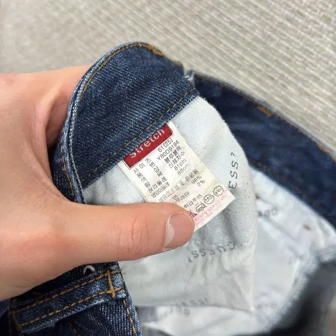 게스 로고 캐주얼 스판 데님 청바지 25인치 A04561 상품이미지5