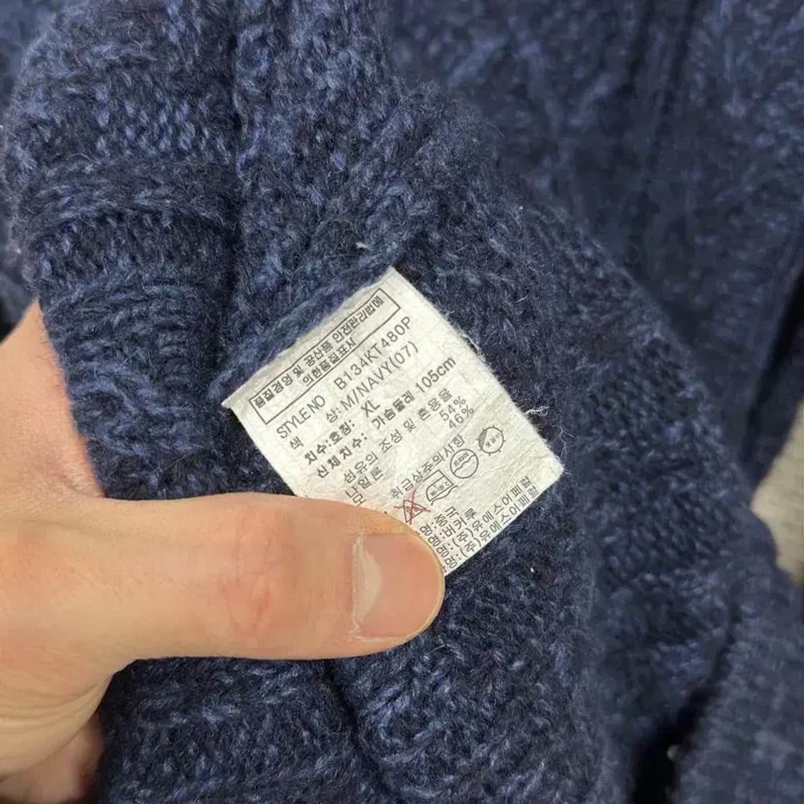 버커루 캐주얼 케이블 울 니트 스웨터 XL A04618 상품이미지4