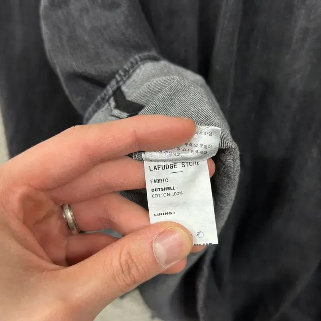 라퍼지스토어 캐주얼 자수로고 피그먼트 긴팔 셔츠 S A04695 상품이미지4