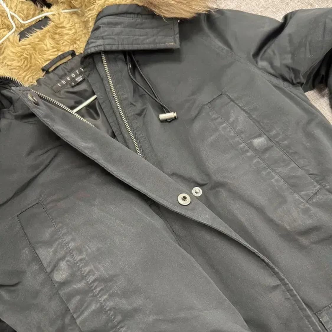 띠어리 캐주얼 라쿤퍼 롱 패딩 점퍼 S A04690 상품이미지8