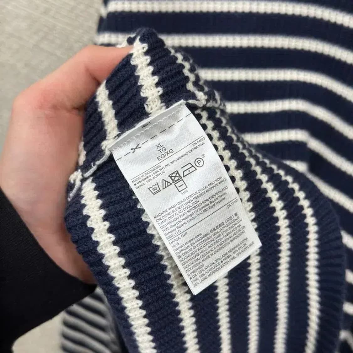 갭 GAP 캐주얼 라운드넥 스트라이프 니트 XL A04712 상품이미지4