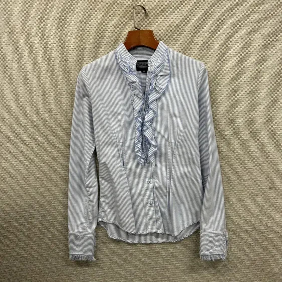 폴로 랄프로렌 캐주얼 스트라이프 프릴 긴팔 셔츠 XS A04773 상품이미지1