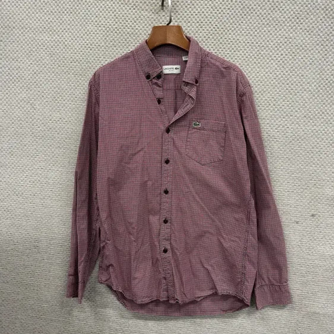 라코스테 캐주얼 슬림핏 자수로고 긴팔 셔츠 L A04777 상품이미지1