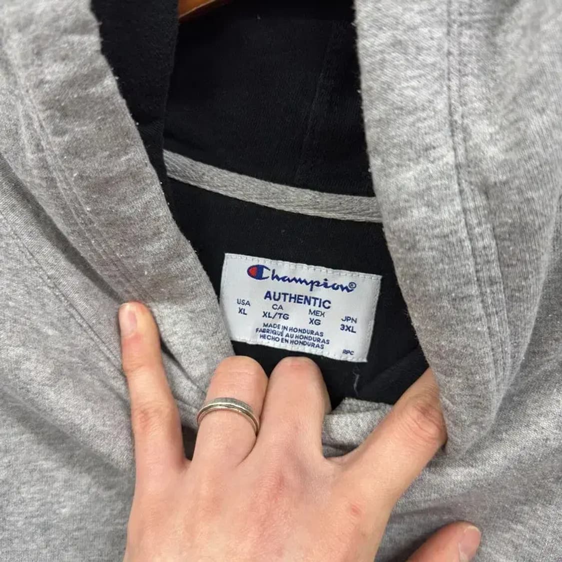 챔피온 어센틱 캐주얼 자수로고 약기모 후드티 XL A04776 상품이미지3