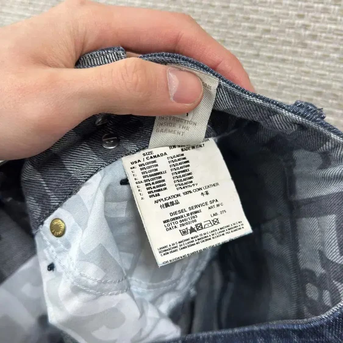 디젤 로우라이즈 부츠컷 데님 청바지 27인치 A04803 상품이미지5