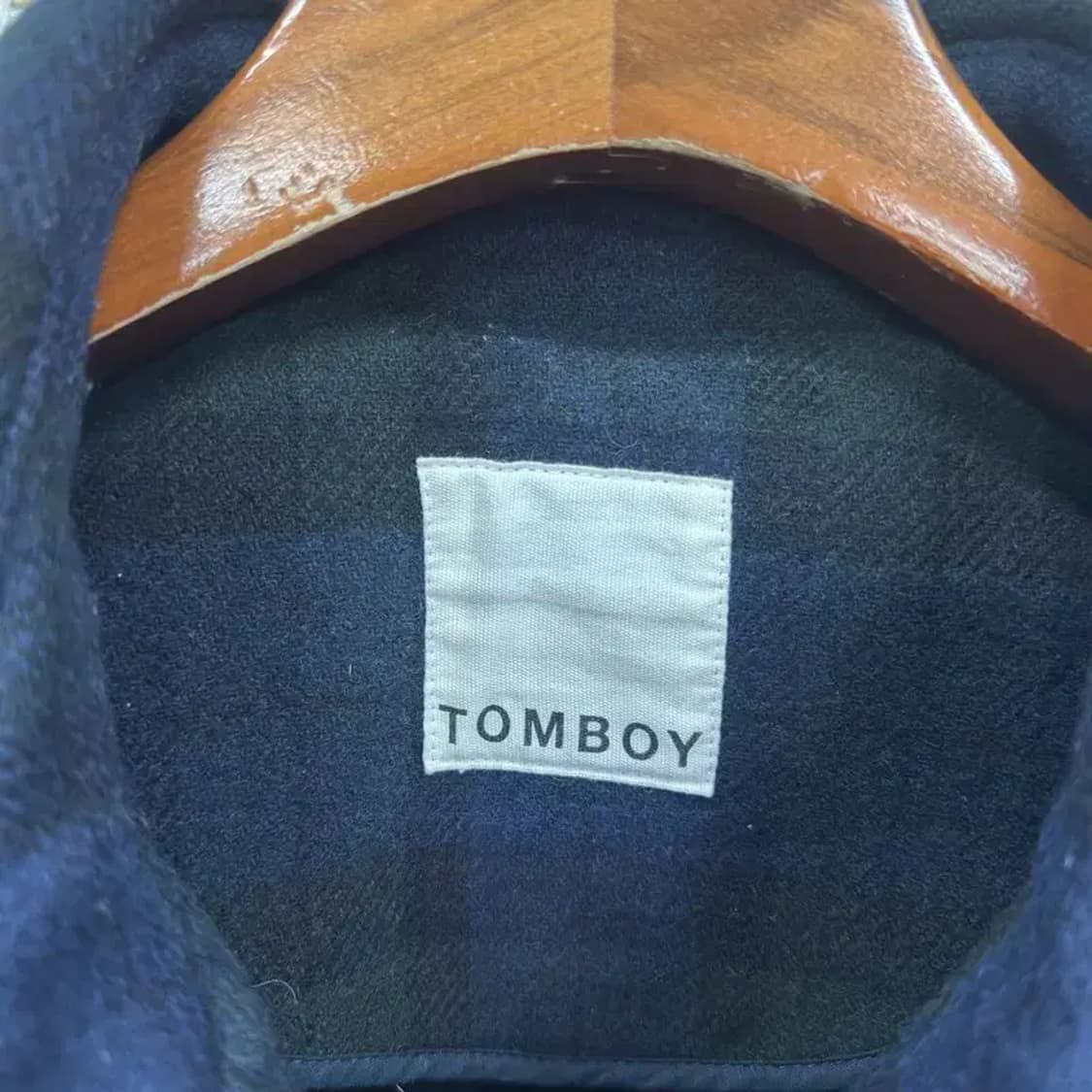 톰보이 캐주얼 체크 울 롱 코트 자켓 F A04929 상품이미지3