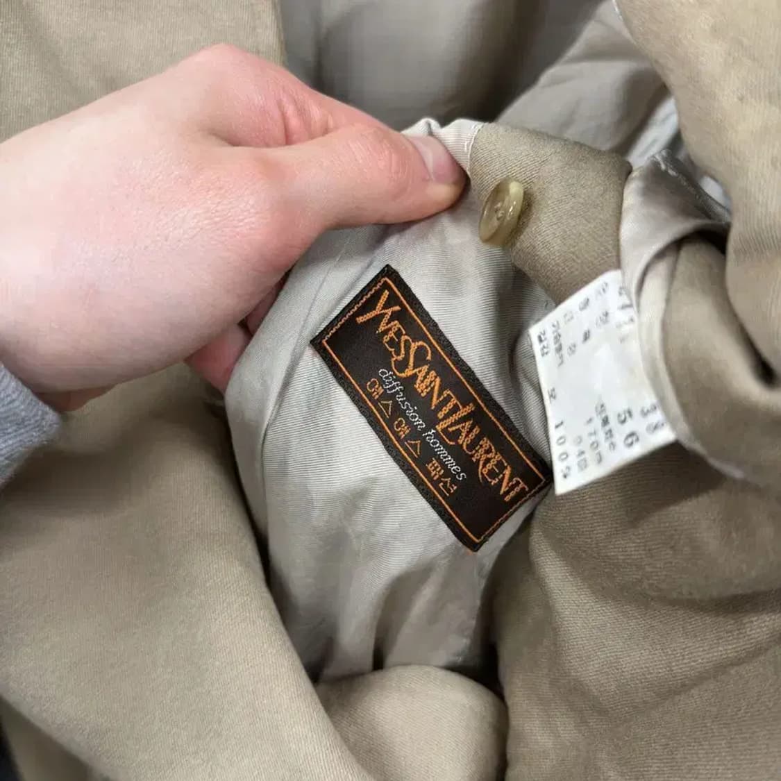 입생로랑 YSL 정품 90s 울 롱 코트 자켓 56 A05006 상품이미지3