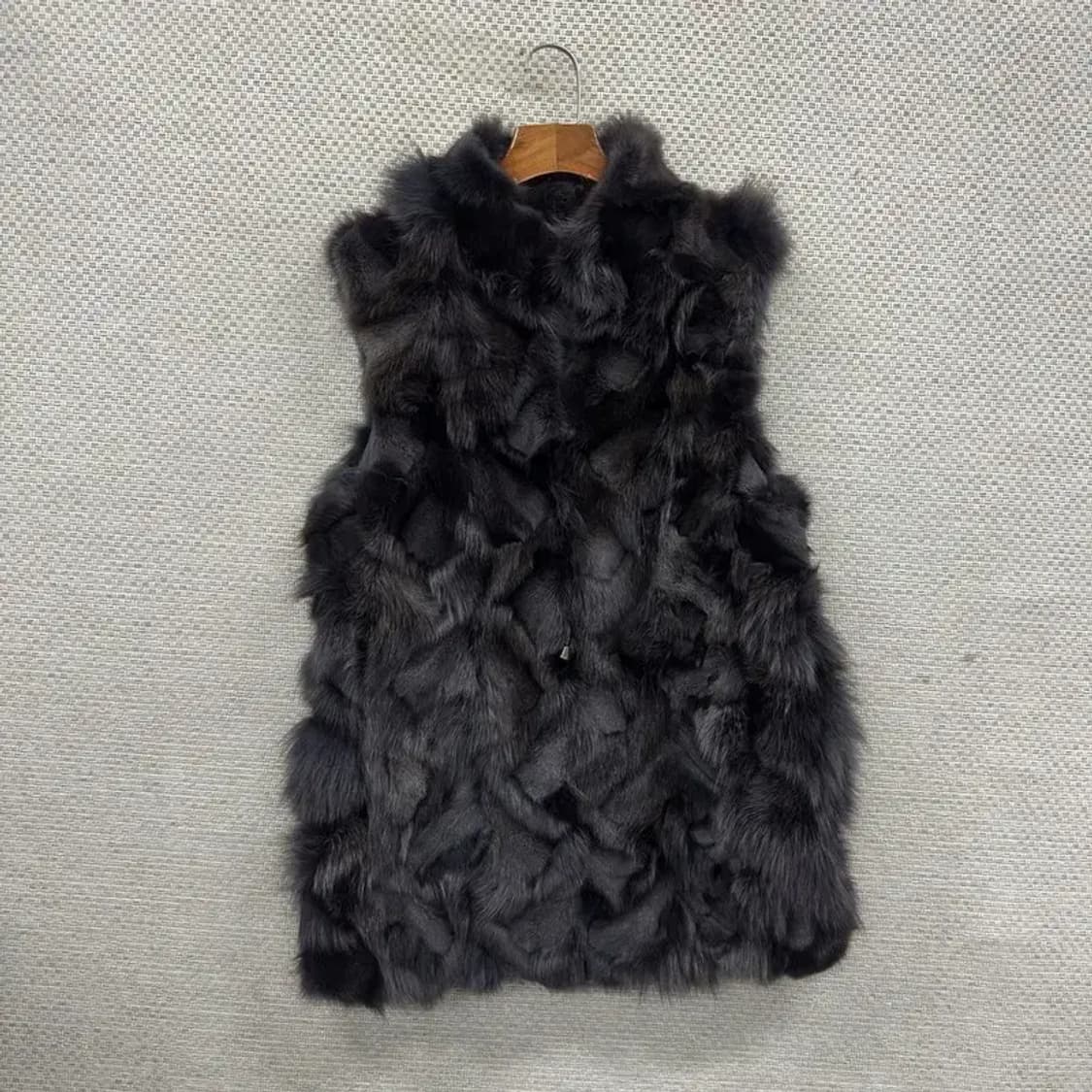 디데무 천연모피 여우털 폭스퍼 털 조끼 베스트 66 A05018 상품이미지1