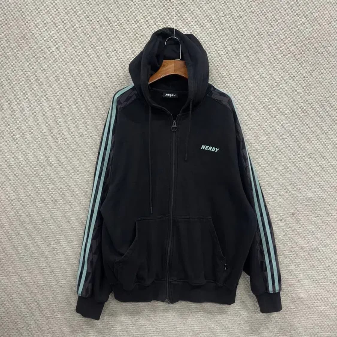 널디 캐주얼 오버핏 프린팅로고 후드집업 M A05019 상품이미지1