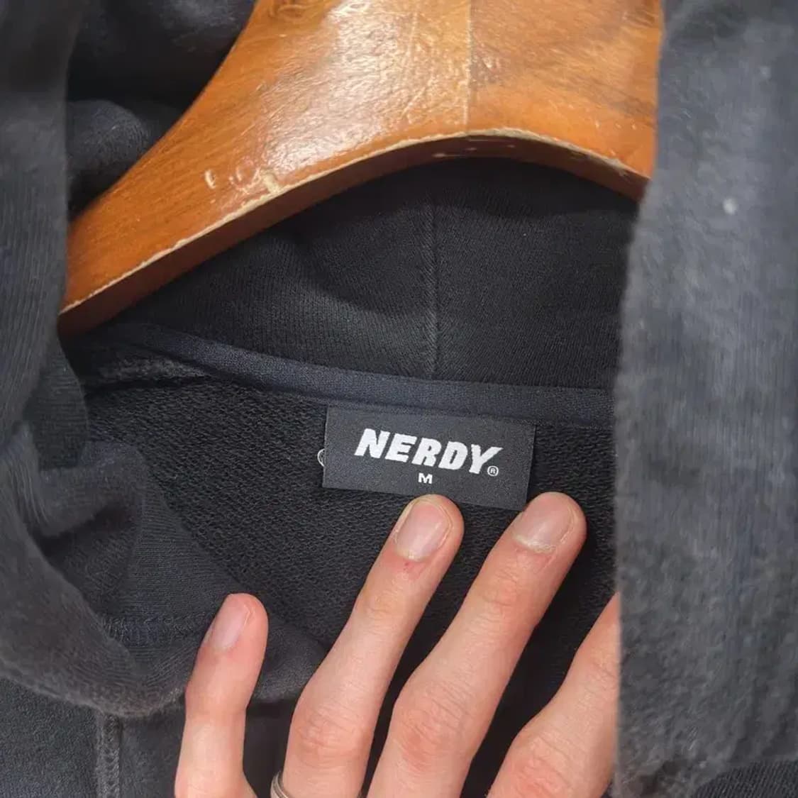 널디 캐주얼 오버핏 프린팅로고 후드집업 M A05019 상품이미지3