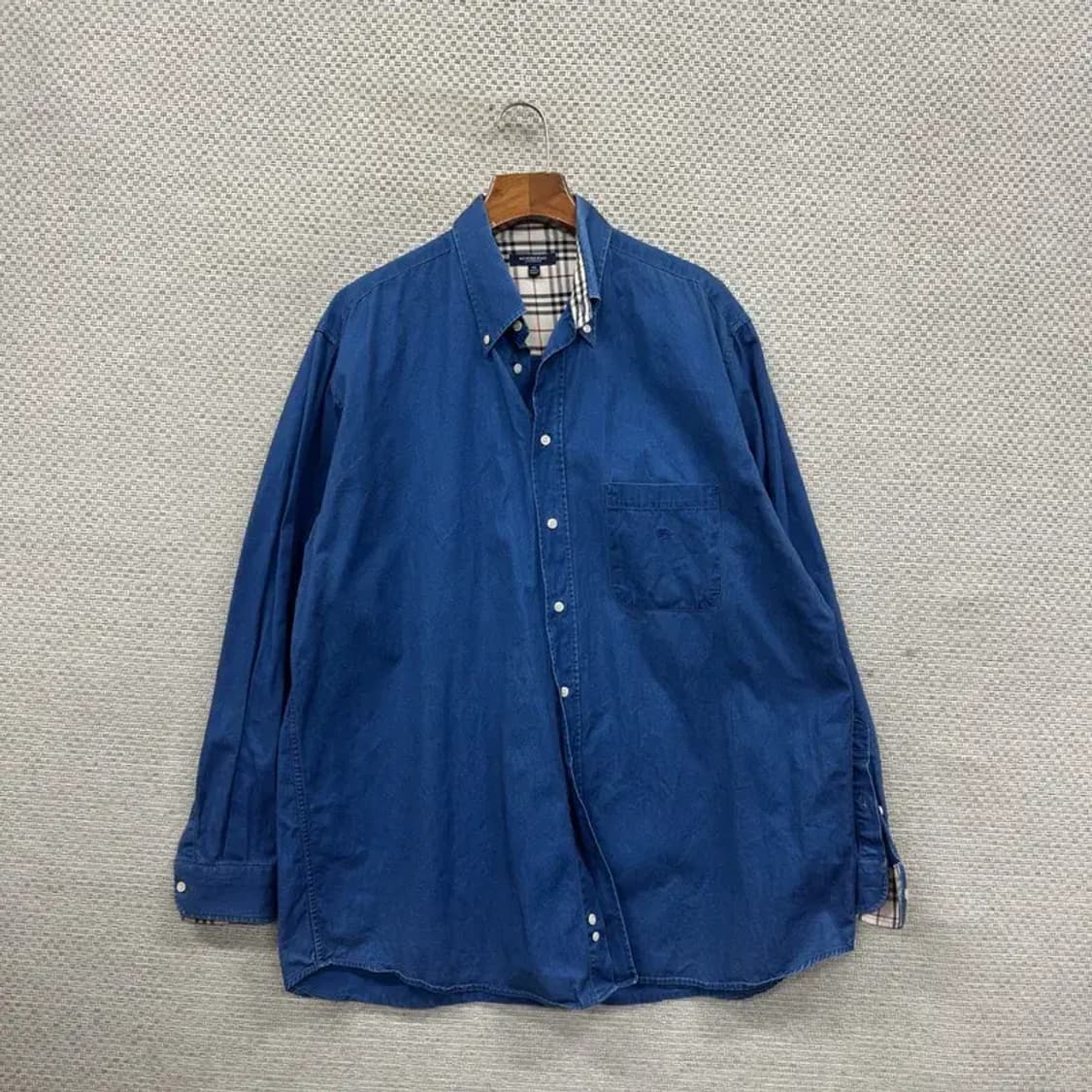 버버리 정품 자수로고 데님 청셔츠 42 A05021 상품이미지1
