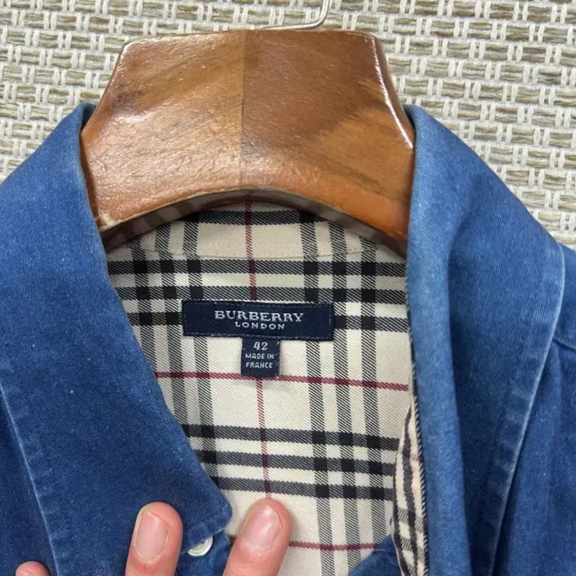 버버리 정품 자수로고 데님 청셔츠 42 A05021 상품이미지3