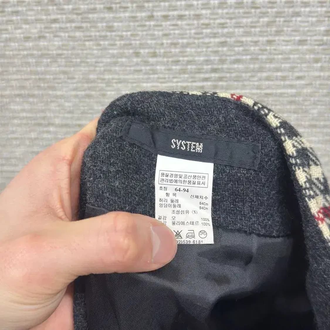 시스템 한섬 캐주얼 체크 울 미니스커트 64 A05034 상품이미지3