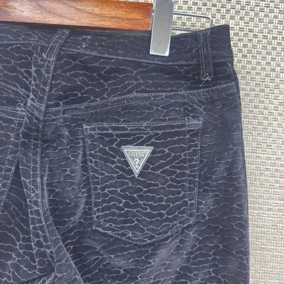 게스 레오파드 스웨이드 블랙진 흑청바지 27인치 A05036 상품이미지3