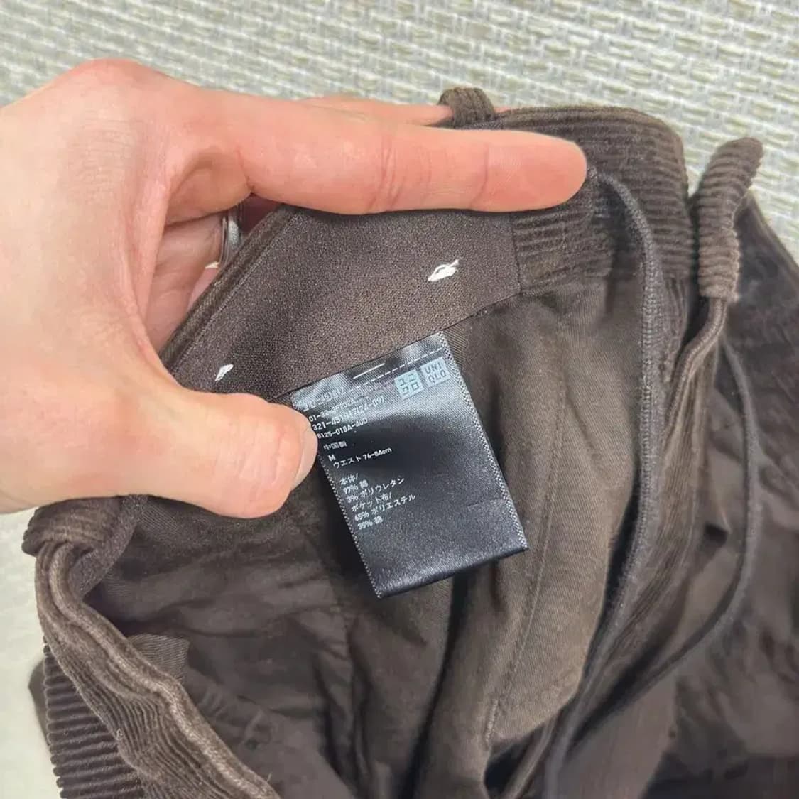 유니클로 재팬 캐주얼 브라운 코듀로이 골덴 바지 M A05038 상품이미지3