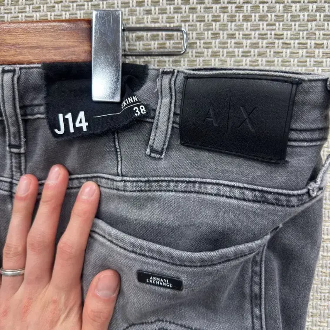 아르마니 익스체인지 J14 스키니 그레이진 청바지 38인치 A05040 상품이미지3