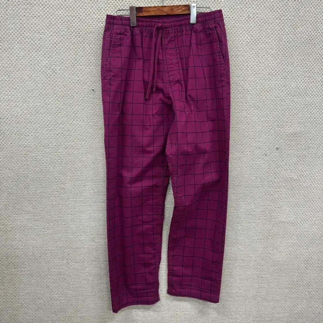 반스 캐주얼 체크 밴딩 츄리닝바지 S A05042 상품이미지1