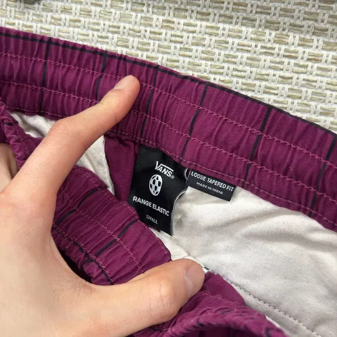 반스 캐주얼 체크 밴딩 츄리닝바지 S A05042 상품이미지4