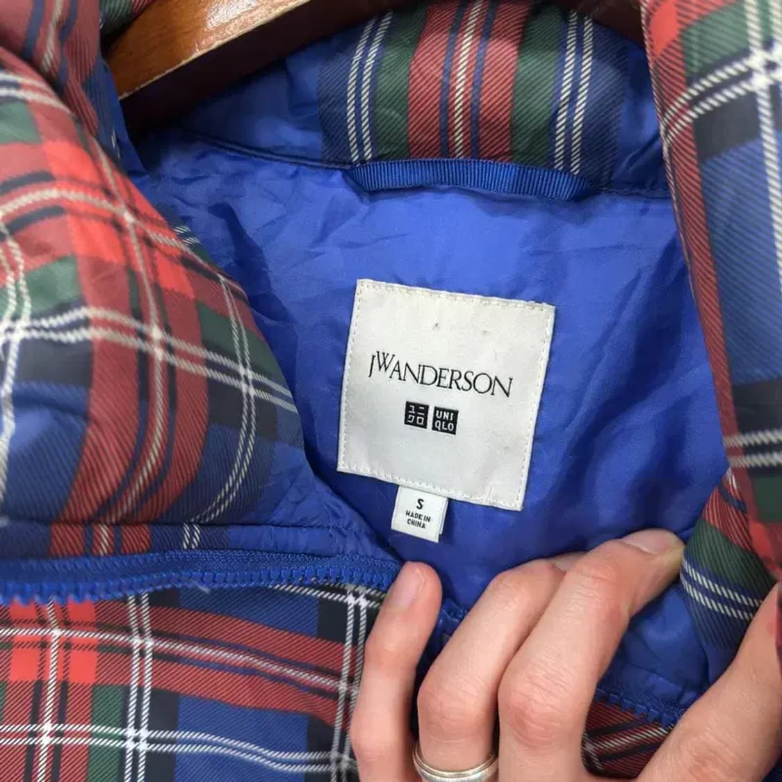 유니클로 JW 앤더슨 깃털 다운 체크 패딩 점퍼 S A05009 상품이미지3
