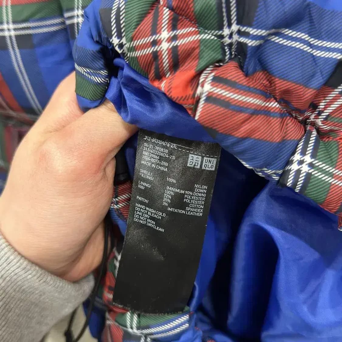 유니클로 JW 앤더슨 깃털 다운 체크 패딩 점퍼 S A05009 상품이미지4