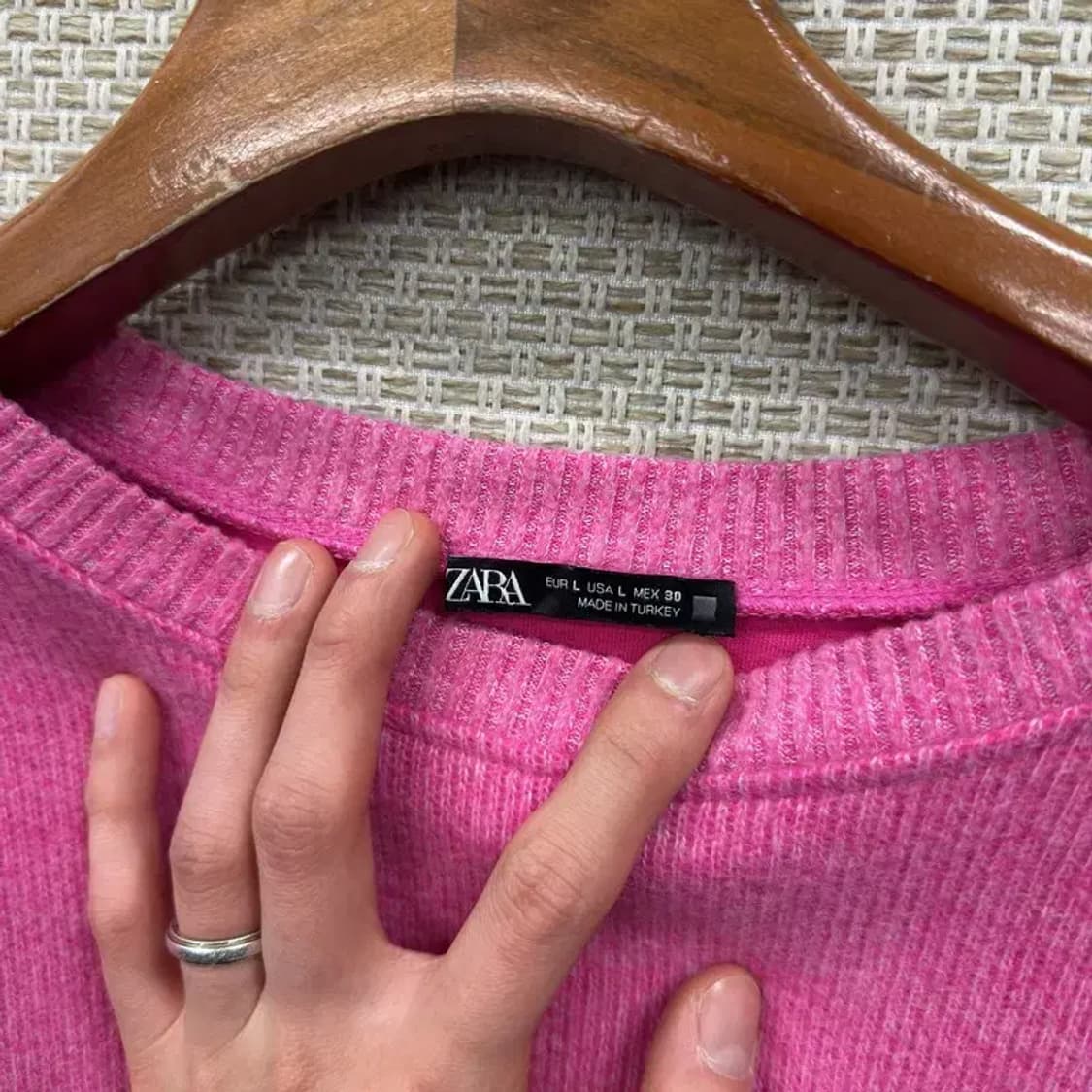 자라 ZARA 핑크 크롭 니트 L A05086 상품이미지3