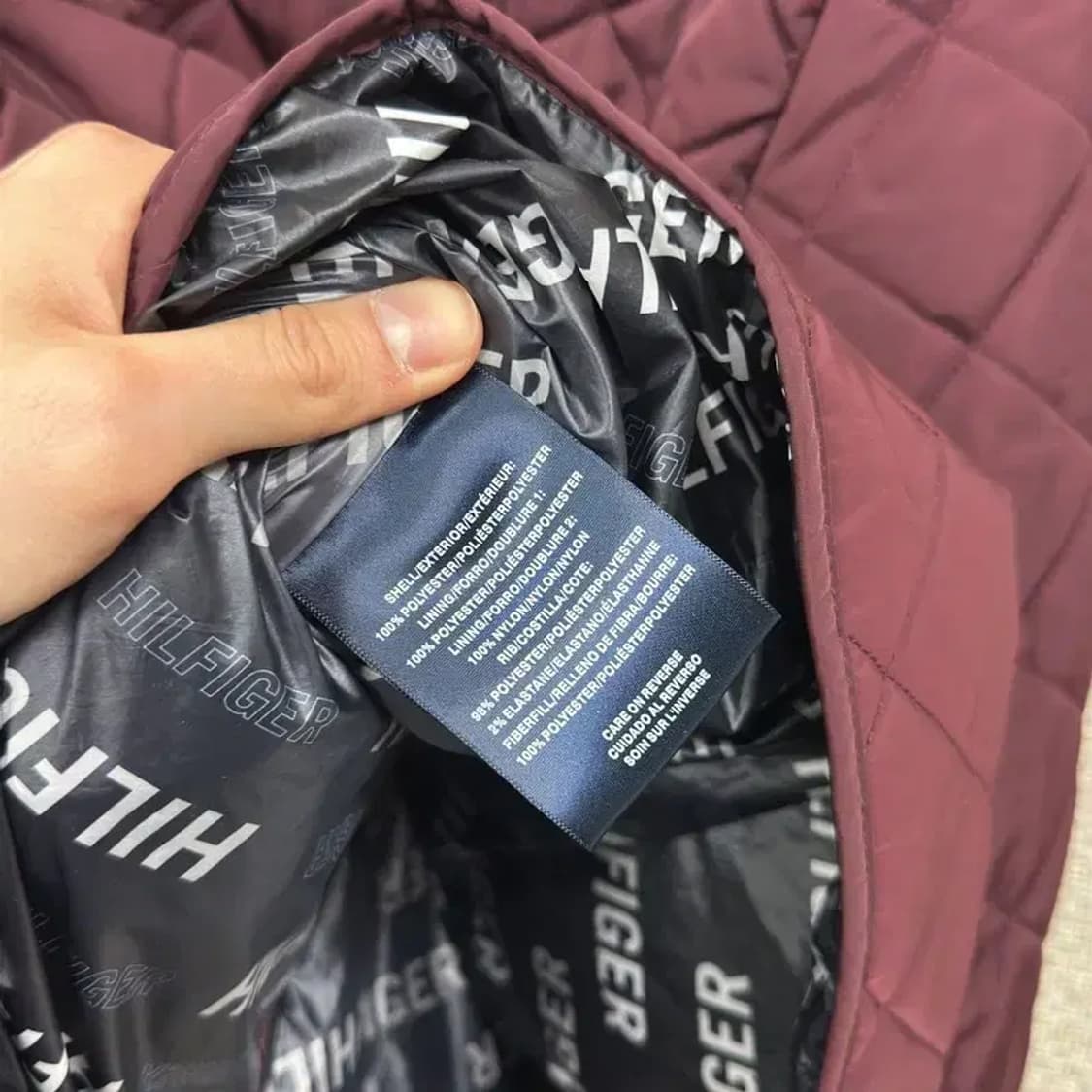 타미힐피거 우먼스 버건디 퀄팅자켓 M A05091 상품이미지4