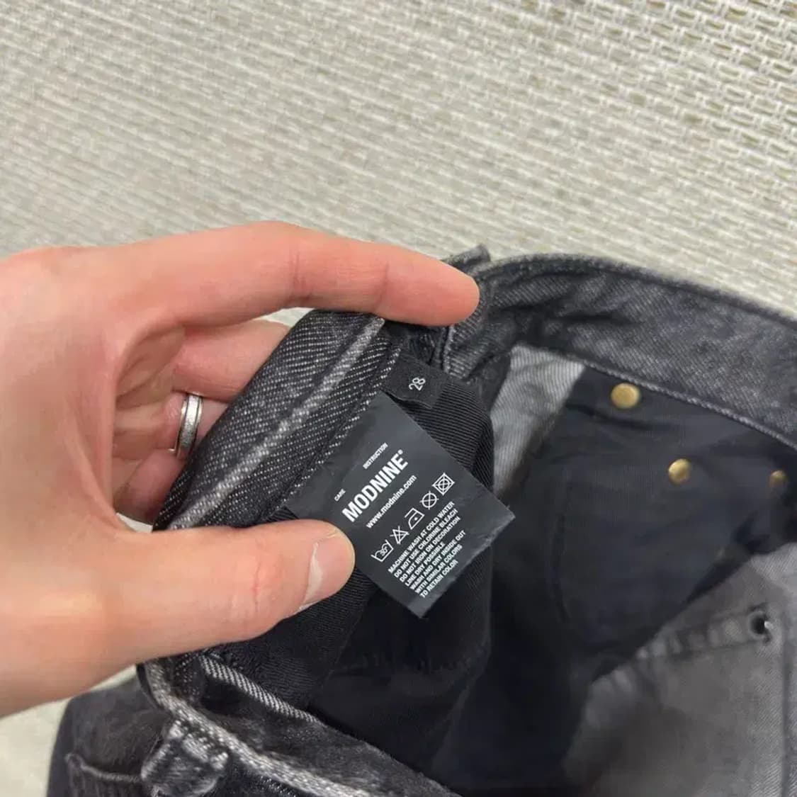 모드나인 케주얼 블랙진 데님팬츠 28인치 A05122 상품이미지5