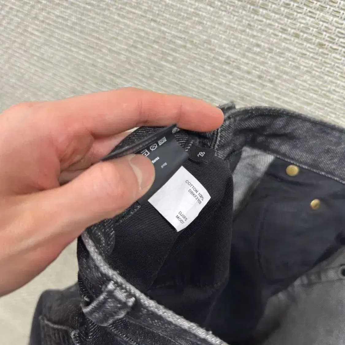 모드나인 케주얼 블랙진 데님팬츠 28인치 A05122 상품이미지6