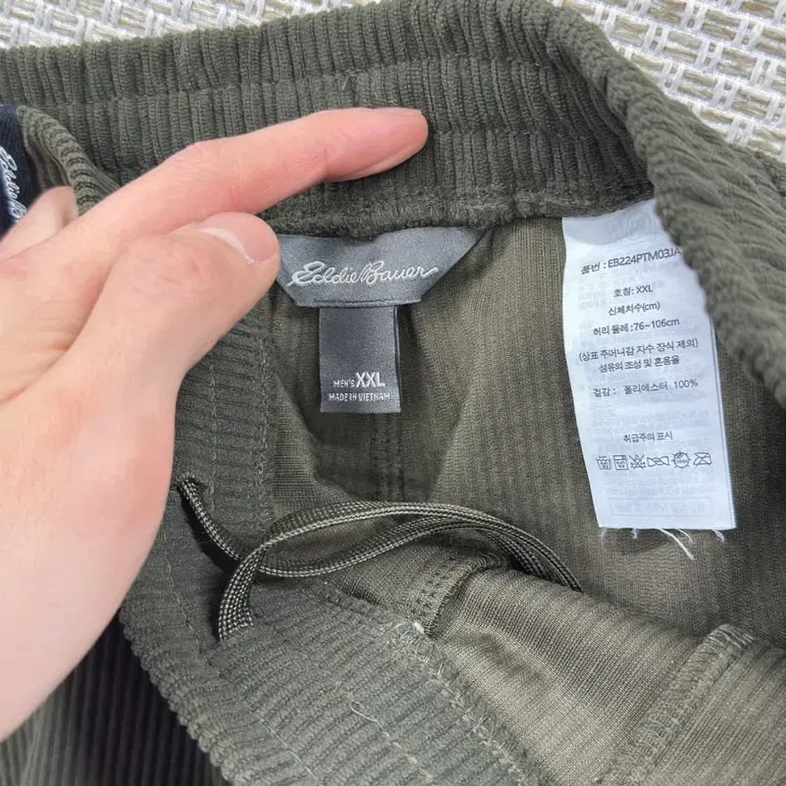 에디바우어 카키 코듀로이 밴딩바지 XXL A05118 상품이미지3