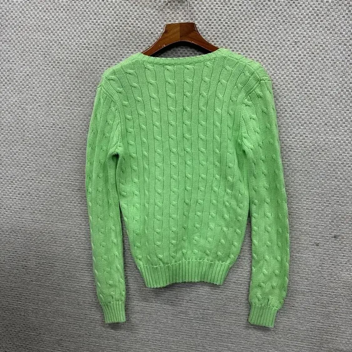 폴로 랄프로렌 자수로고 브이넥 꽈배기 니트 스웨터 M A05166 상품이미지2