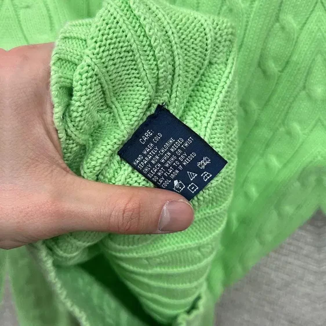 폴로 랄프로렌 자수로고 브이넥 꽈배기 니트 스웨터 M A05166 상품이미지5