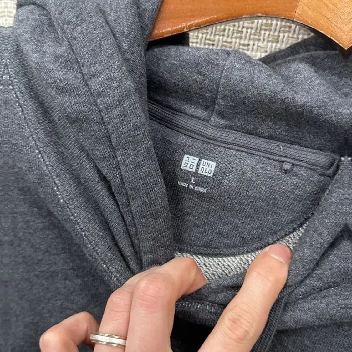 유니클로 캐주얼 무지 후드티 L A05170 상품이미지3