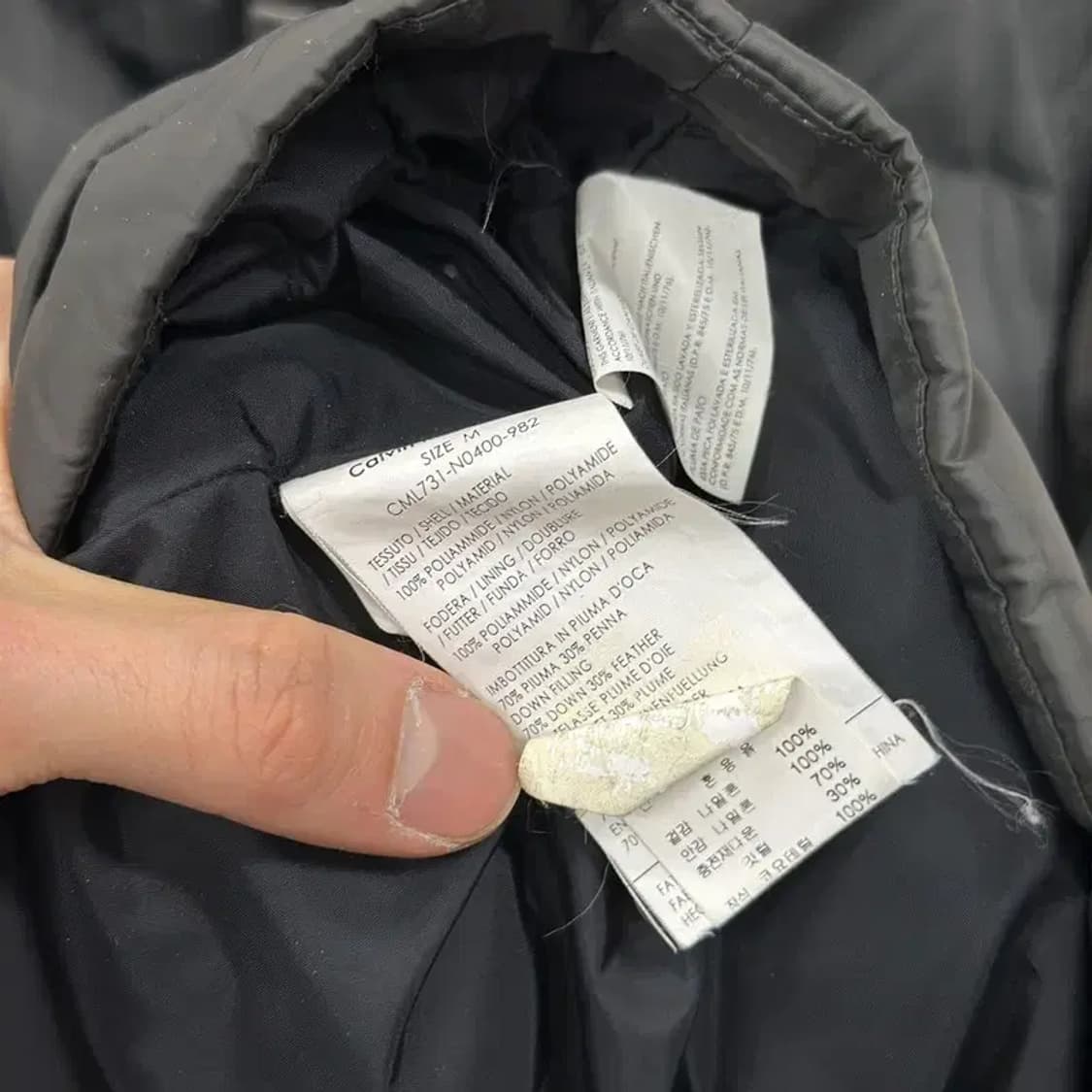 캘빈클라인 캐주얼 오리털 덕다운 롱 패딩 점퍼 M A05180 상품이미지4