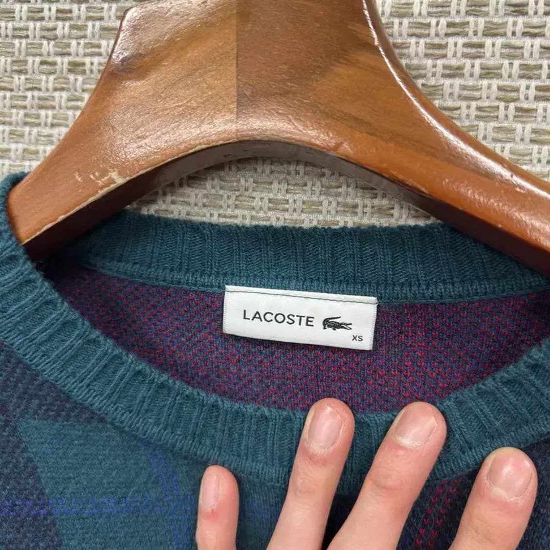 라코스테 캐주얼 체크 울 니트 원피스 XS A05247 상품이미지3