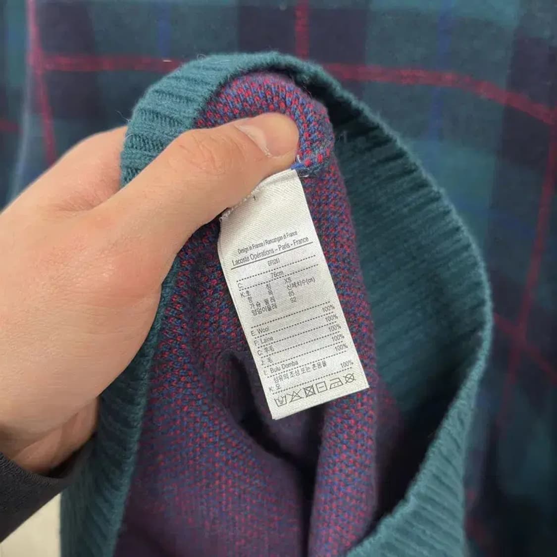 라코스테 캐주얼 체크 울 니트 원피스 XS A05247 상품이미지4